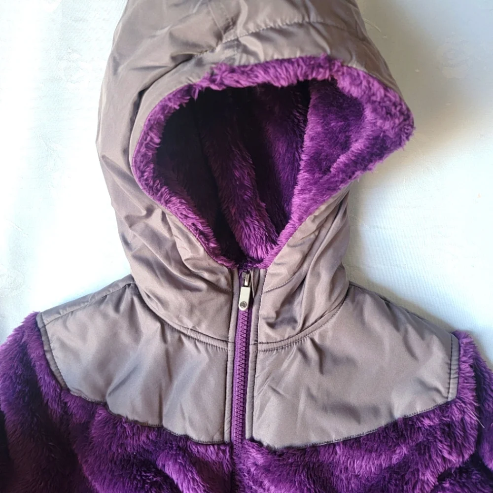Snuggly Lands End purple fleece jacket kids sz 14 - Picture 5 of 11
